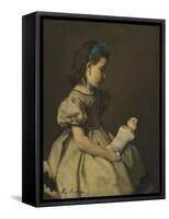 Fillette à la poupée-Ferdinand Roybet-Framed Stretched Canvas