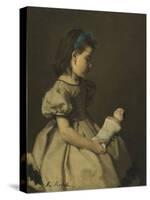 Fillette à la poupée-Ferdinand Roybet-Stretched Canvas