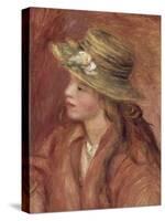 Fillette au chapeau de paille-Pierre-Auguste Renoir-Stretched Canvas