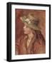 Fillette au chapeau de paille-Pierre-Auguste Renoir-Framed Giclee Print