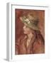 Fillette au chapeau de paille-Pierre-Auguste Renoir-Framed Giclee Print