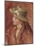 Fillette au chapeau de paille-Pierre-Auguste Renoir-Mounted Giclee Print