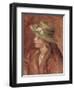 Fillette au chapeau de paille-Pierre-Auguste Renoir-Framed Giclee Print