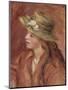 Fillette au chapeau de paille-Pierre-Auguste Renoir-Mounted Giclee Print