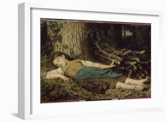 Fillette endormie dans les bois-Albert Anker-Framed Giclee Print
