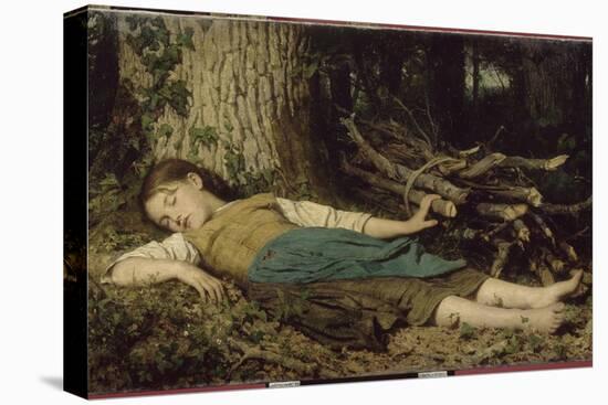 Fillette endormie dans les bois-Albert Anker-Stretched Canvas