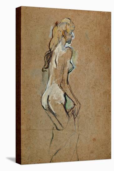 Fillette nue-Nude girl, 1893 Oil on cardboard, 59,4 x 40 cm.-Henri de Toulouse-Lautrec-Stretched Canvas