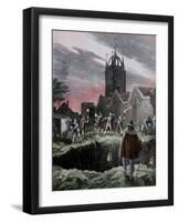 Filling a mass grave at night during the Plague of London, c1665-Anon-Framed Giclee Print