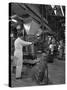 Filling Bags of Animal Feed, Spillers Animal Foods, Gainsborough, Lincolnshire, 1963-Michael Walters-Stretched Canvas