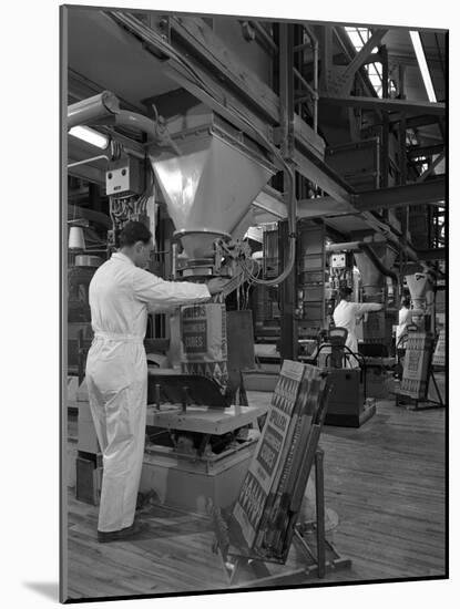 Filling Bags of Animal Feed, Spillers Animal Foods, Gainsborough, Lincolnshire, 1963-Michael Walters-Mounted Photographic Print