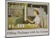 Filling Packages with Ice Cream Poster-null-Mounted Giclee Print