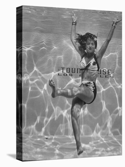 Film Actress Ella Raines Swimming in a Pool-Walter Sanders-Stretched Canvas