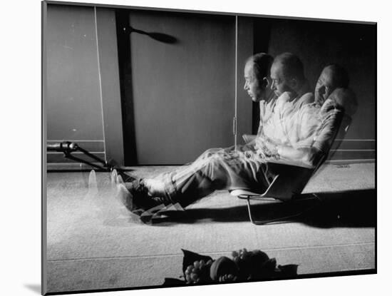 Film Director Billy Wilder Sitting in Chair Designed by Charles Eames Made of Plastic-Peter Stackpole-Mounted Premium Photographic Print