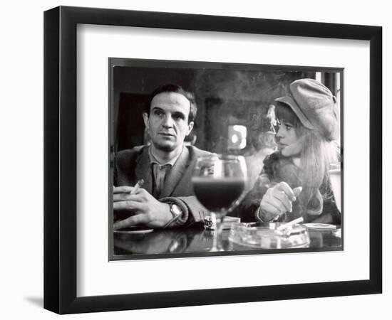 Film Director Francois Truffaut with Actress Julie Christie During Filming of "Fahrenheit 451."-Paul Schutzer-Framed Photographic Print