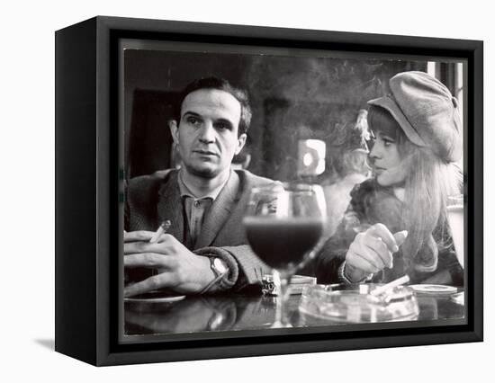 Film Director Francois Truffaut with Actress Julie Christie During Filming of "Fahrenheit 451."-Paul Schutzer-Framed Stretched Canvas