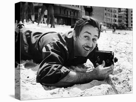 Film Maker Walt Disney Filming on Brazilian Beach-Hart Preston-Stretched Canvas