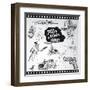 Film Noir - Hand Drawn Collection-canicula-Framed Art Print