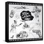 Film Noir - Hand Drawn Collection-canicula-Framed Stretched Canvas