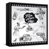 Film Noir - Hand Drawn Collection-canicula-Framed Stretched Canvas