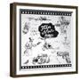 Film Noir - Hand Drawn Collection-canicula-Framed Art Print