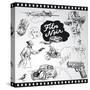 Film Noir - Hand Drawn Collection-canicula-Stretched Canvas