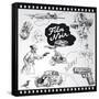 Film Noir - Hand Drawn Collection-canicula-Framed Stretched Canvas