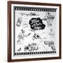 Film Noir - Hand Drawn Collection-canicula-Framed Art Print