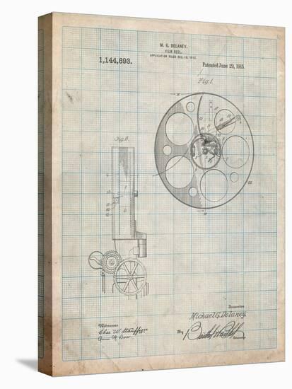 Film Reel 1915 Patent-Cole Borders-Stretched Canvas