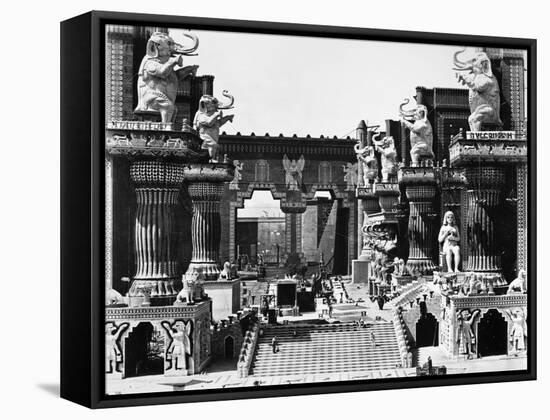Film Set: Intolerance, 1916-D.W. Griffith-Framed Stretched Canvas