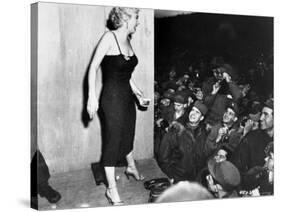 Film Star Marilyn Monroe Appearing with USO Camp Show, "Anything Goes"-null-Stretched Canvas