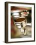 Filter Holder Being Fitted on Espresso Machine-Steven Morris-Framed Photographic Print