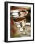 Filter Holder Being Fitted on Espresso Machine-Steven Morris-Framed Photographic Print
