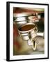 Filter Holder Being Fitted on Espresso Machine-Steven Morris-Framed Photographic Print