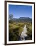 Final Stretch of Overland Track to Narcissus Hut, Mount Olympus on Shores of Lake St Clair in Back-Julian Love-Framed Photographic Print