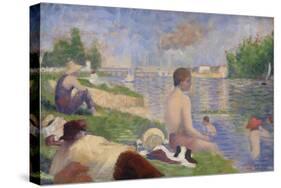 Final Study for Bathers at Asnières, 1883-Georges Seurat-Stretched Canvas