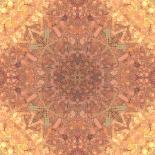 Abstract Pink Peach Stained Glass Kaleidoscope Background-FinaLee-Art Print