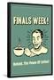 Finals Week Behold The Power Of Coffee Funny Retro Poster-Retrospoofs-Framed Poster