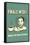 Finals Week Behold The Power Of Coffee Funny Retro Poster-Retrospoofs-Framed Stretched Canvas