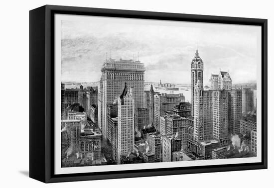 Financial District, 1911-Moses King-Framed Stretched Canvas