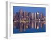 Financial District from Logan Airport, Boston, Massachusetts, USA-Walter Bibikow-Framed Photographic Print