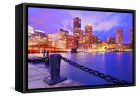 Financial District Of Boston, Massachusetts Viewed From Boston Harbor-SeanPavonePhoto-Framed Stretched Canvas