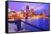 Financial District Of Boston, Massachusetts Viewed From Boston Harbor-SeanPavonePhoto-Framed Stretched Canvas