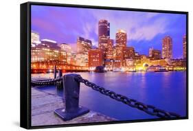 Financial District Of Boston, Massachusetts Viewed From Boston Harbor-SeanPavonePhoto-Framed Stretched Canvas