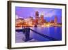 Financial District Of Boston, Massachusetts Viewed From Boston Harbor-SeanPavonePhoto-Framed Photographic Print