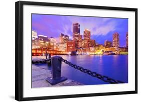 Financial District Of Boston, Massachusetts Viewed From Boston Harbor-SeanPavonePhoto-Framed Photographic Print