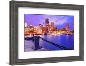 Financial District Of Boston, Massachusetts Viewed From Boston Harbor-SeanPavonePhoto-Framed Photographic Print