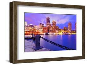 Financial District Of Boston, Massachusetts Viewed From Boston Harbor-SeanPavonePhoto-Framed Photographic Print