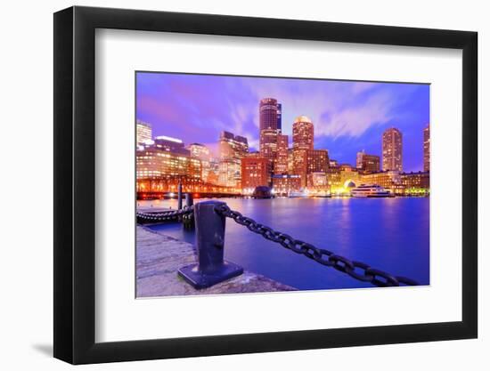 Financial District Of Boston, Massachusetts Viewed From Boston Harbor-SeanPavonePhoto-Framed Photographic Print