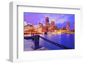 Financial District Of Boston, Massachusetts Viewed From Boston Harbor-SeanPavonePhoto-Framed Photographic Print