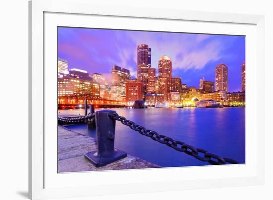 Financial District Of Boston, Massachusetts Viewed From Boston Harbor-SeanPavonePhoto-Framed Photographic Print